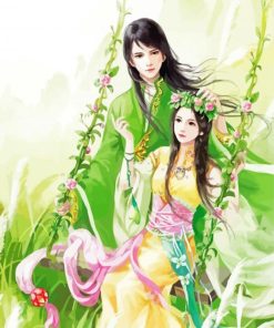 Anime Chinese Lovers Diamond Painting