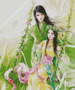 Anime Chinese Lovers Diamond Painting