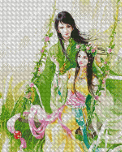 Anime Chinese Lovers Diamond Painting