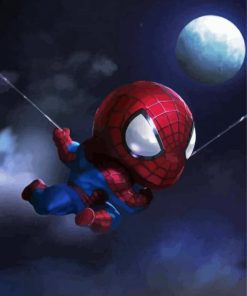 Baby Spider Man At Night Diamond Painting