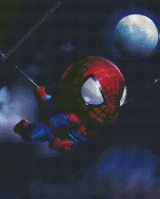 Baby Spider Man At Night Diamond Painting