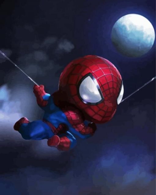 Baby Spider Man At Night Diamond Painting