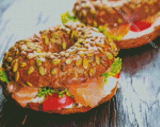 Bagel Burger Diamond Painting