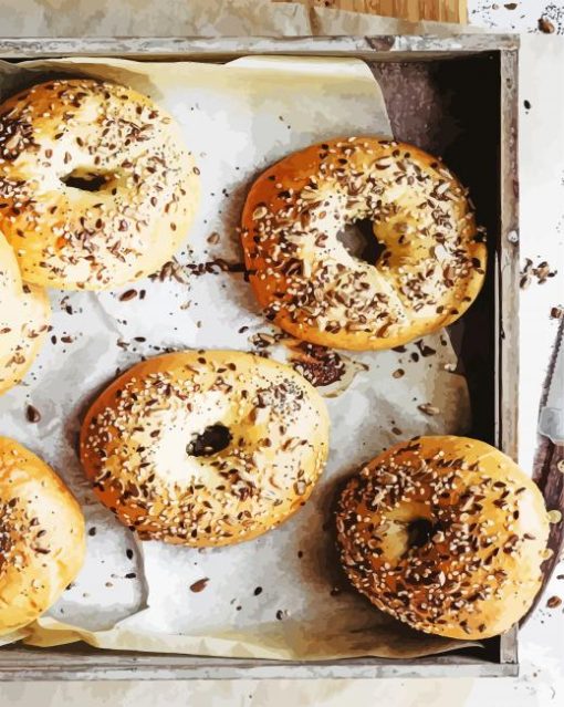 Bagels Homemade Food Diamond Painting