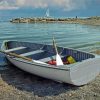 Beach With Row Boat Diamond Painting