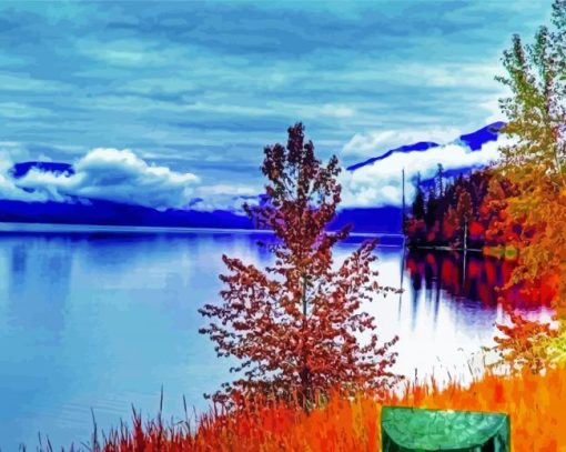 Beautiful Autumn Lake Diamond Painting