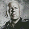 Black And White Bruce Willis Diamond Paintings