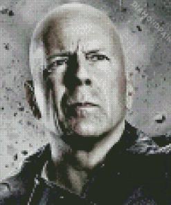 Black And White Bruce Willis Diamond Paintings