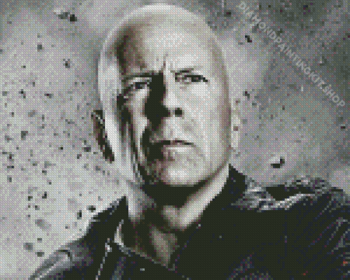 Black And White Bruce Willis Diamond Paintings