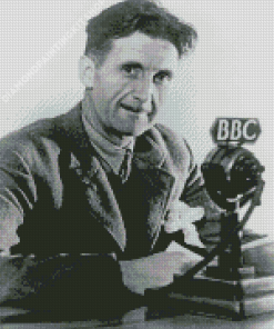 Black And White Novelist George Orwell Diamond Painting