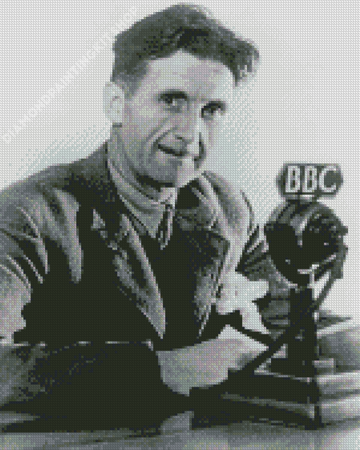 Black And White Novelist George Orwell Diamond Painting