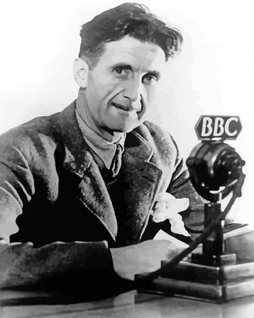 Black And White Novelist George Orwell Diamond Painting