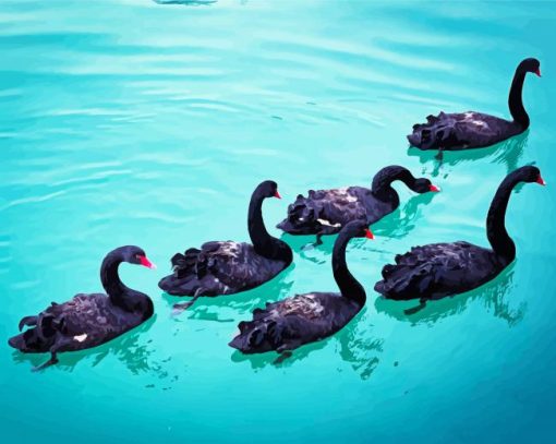 Black Swans Art Diamond Painting