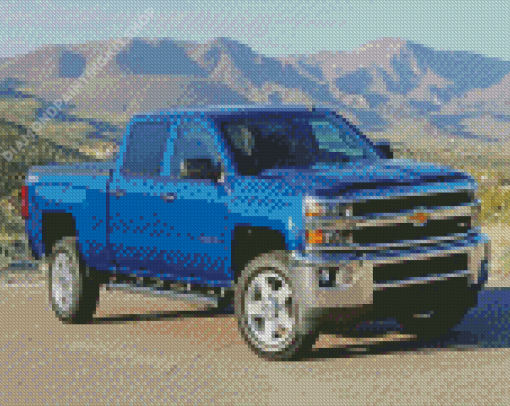 Blue 2017 Chevy Silverado Z71 Diamond Painting