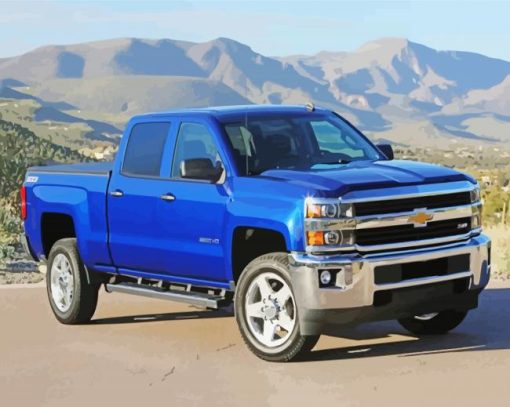 Blue 2017 Chevy Silverado Z71 Diamond Painting