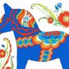 Blue Dala Horse Art Diamond Painting