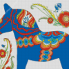 Blue Dala Horse Art Diamond Painting