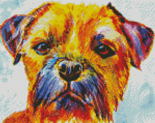 Border Terrier Head Diamond Painting