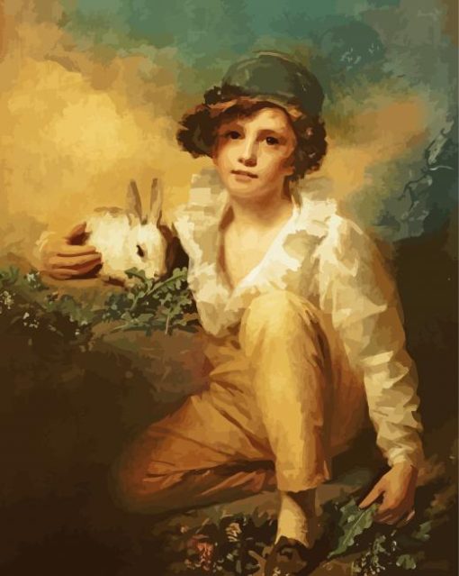 Boy And Rabbit By Henry Raeburn Diamond Painting