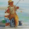 Boy And Grandpa Fishing Diamond Painting