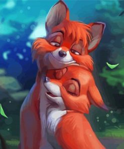 Cartoon Fox Couple Diamond Painting