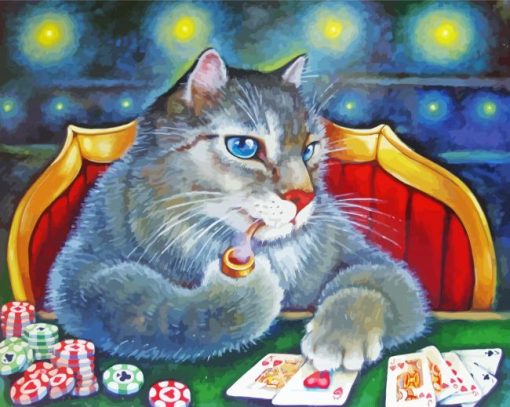 Cat Poker Diamond Painting