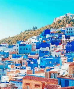 Chefchaouen Blue Houses Diamond Painting