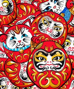 Chinese Daruma Dolls Diamond Paintings