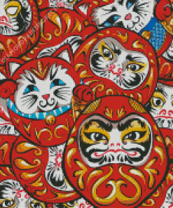 Chinese Daruma Dolls Diamond Paintings