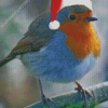 Christmas Robin In Santa Hat Diamond Painting