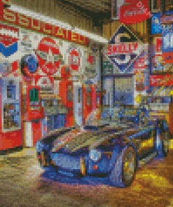 Classic Car Garage Diamond Painting