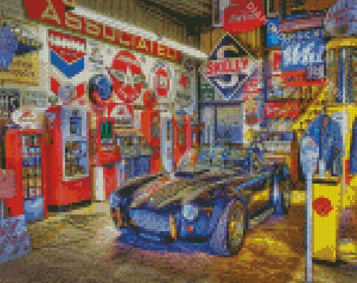 Classic Car Garage Diamond Painting