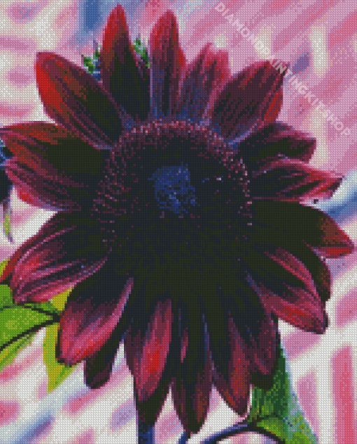 Dark Pink Sunflower Diamond Painting