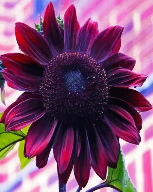 Dark Pink Sunflower Diamond Painting