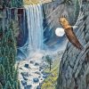 Eagle With Waterfall Falls Diamond Painting