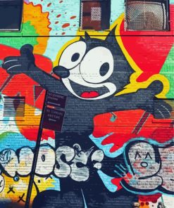 Felix The Cat Graffiti Diamond Painting