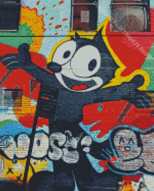 Felix The Cat Graffiti Diamond Painting