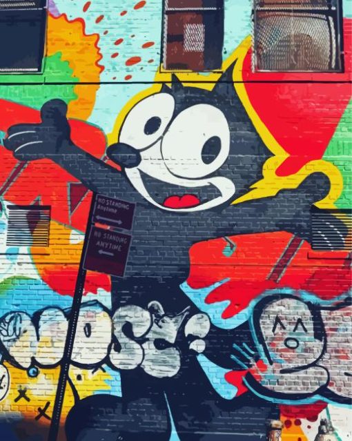 Felix The Cat Graffiti Diamond Painting