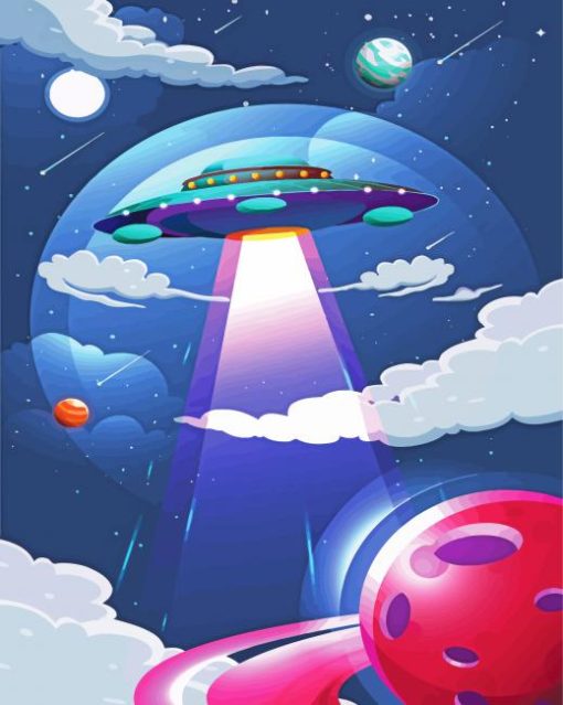 Flying Saucer Art Diamond Paintings