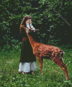 Girl And Deer Diamond Paintings