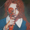 Girl With Violin Diamond Paintings