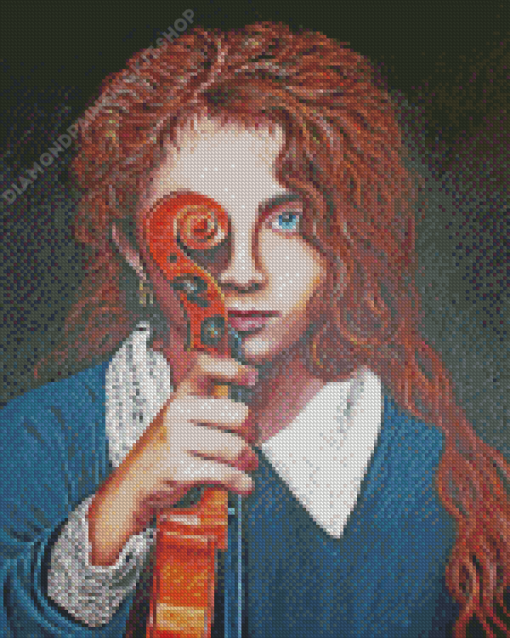 Girl With Violin Diamond Paintings