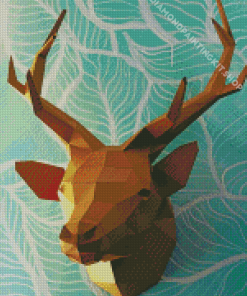 Gold Deer Head Diamond Paintings