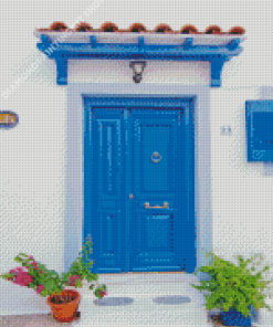 Greek Blue Door Diamond Paintings