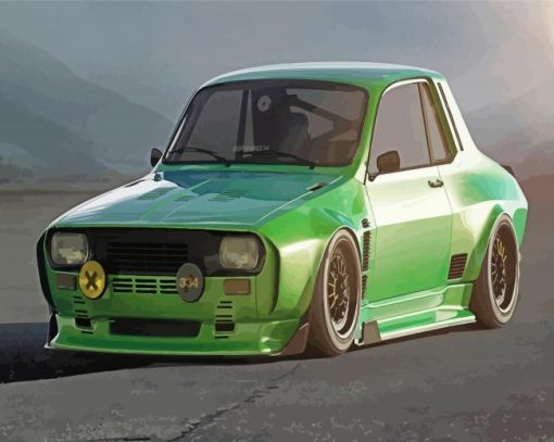 Green Renault Car Diamond Paintings