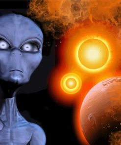 Grey Alien Art Diamond Painting