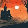 Haunted Cabin Silhouette Diamond Painting