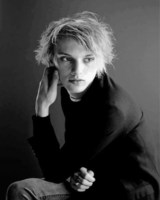 Jamie Campbell Bower Black And White Diamond Paintings