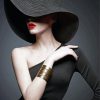 Lady In Black Hat With Bright Lipstick Diamond Painting