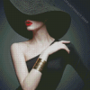 Lady In Black Hat With Bright Lipstick Diamond Painting